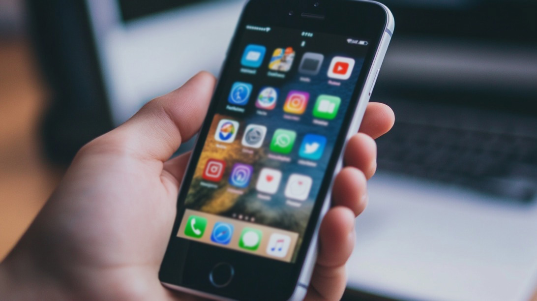 Čovek drži iPhone telefon u ruci
