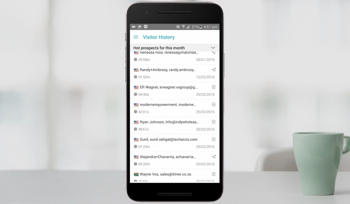 Ekran mobilnog telefona prikazuje Zoho Sites App aplikaciju